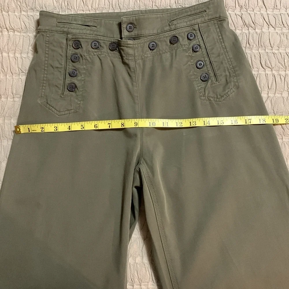 A.L.C. Women Sailor Pierce Green Wide Leg Cropped Pants Preppy Minimalist SZ6